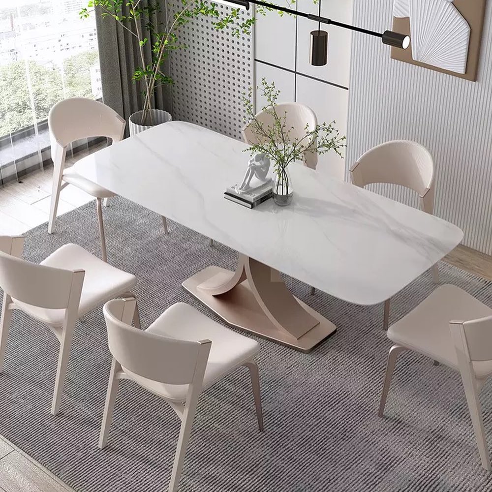 Double Curved Base Dining Table