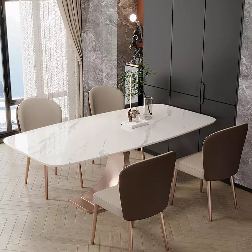 Double Curved Base Dining Table