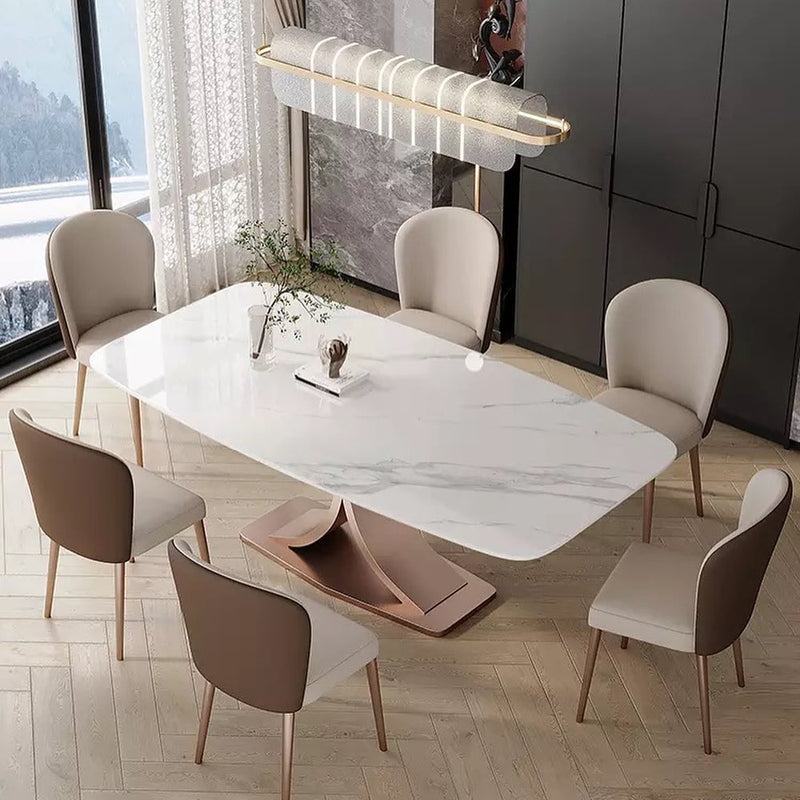 Double Curved Base Dining Table
