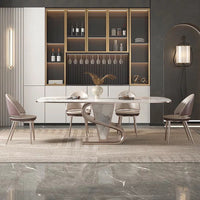 Stone /Steel Snake Base Dining Table
