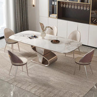 Stone /Steel Snake Base Dining Table