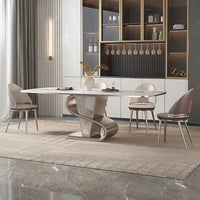 Stone /Steel Snake Base Dining Table
