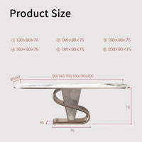 Stone /Steel Snake Base Dining Table