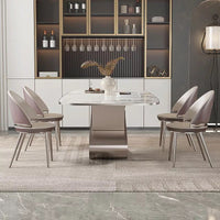 Stone /Steel Snake Base Dining Table
