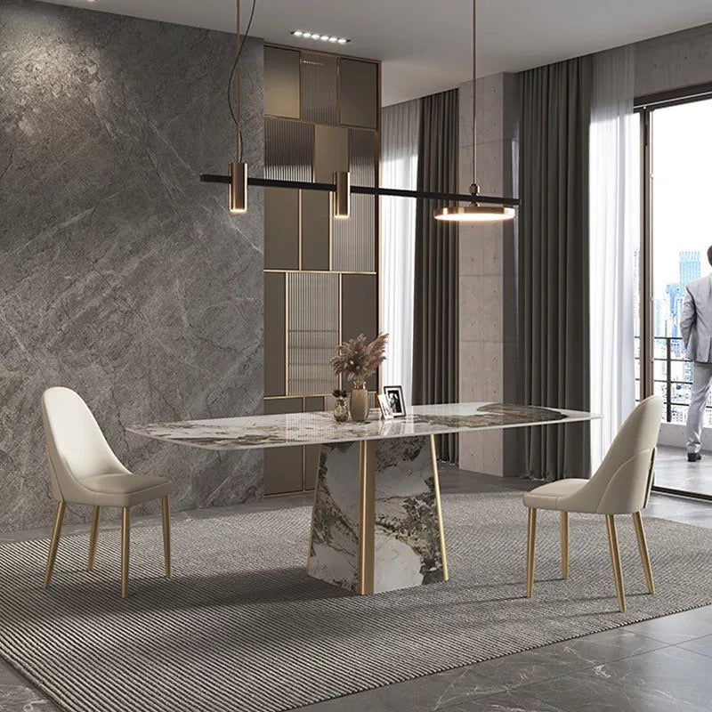 Full Stone Pyramide Base Dining Table