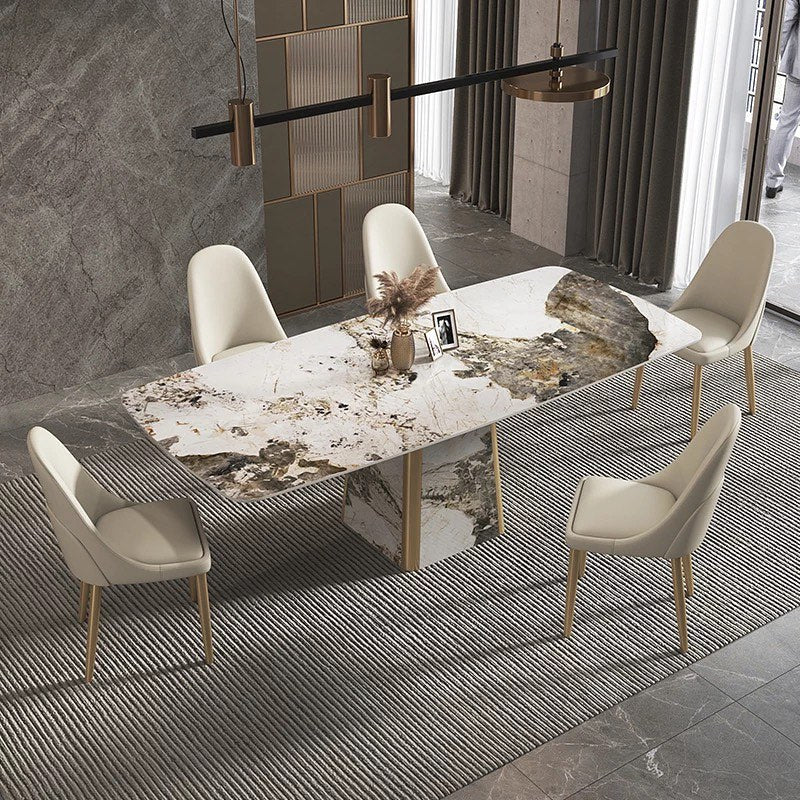 Full Stone Pyramide Base Dining Table