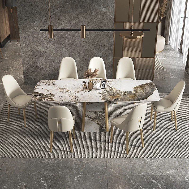 Full Stone Pyramide Base Dining Table