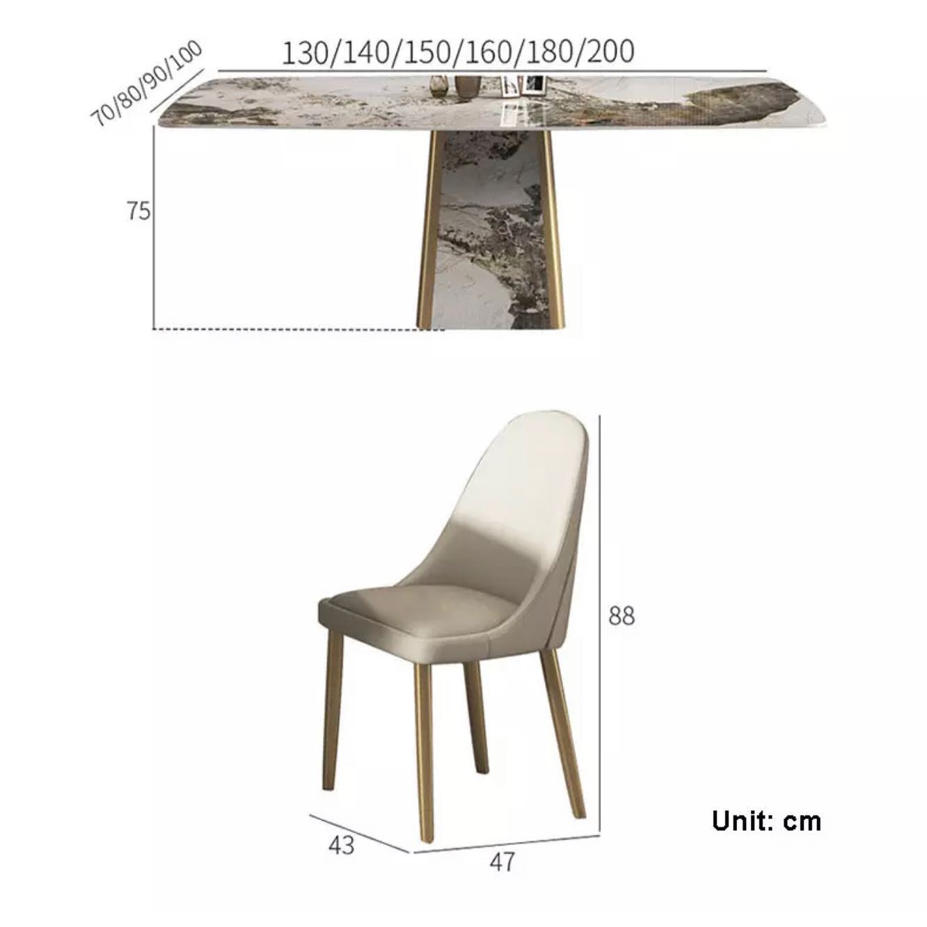 Full Stone Pyramide Base Dining Table