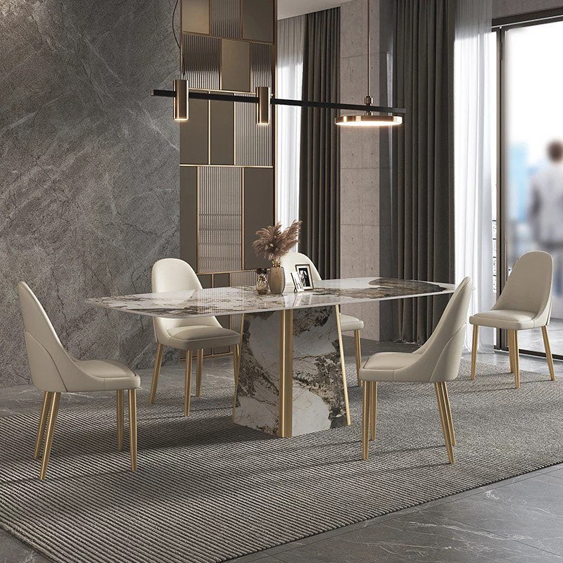 Full Stone Pyramide Base Dining Table