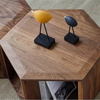 TIVRA Full Wood Hexano Nested Coffee Table