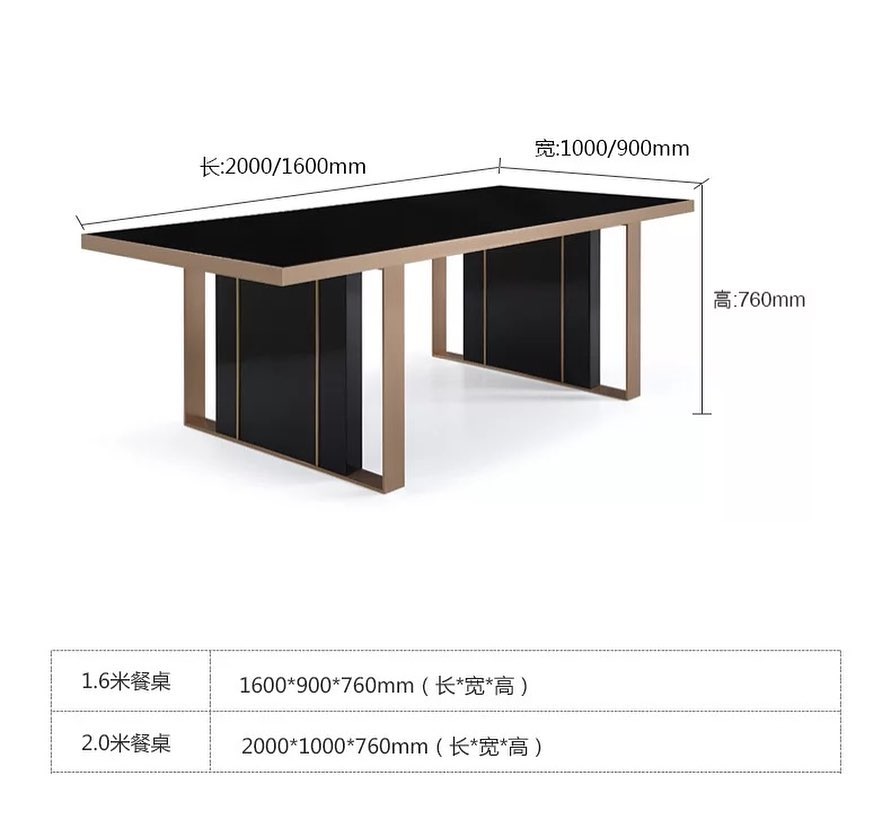 Double Flat Base Dining Table