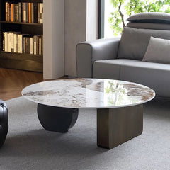 KILMA Wood Base Round Coffee Table