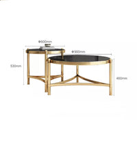 Floral Base Double Round Nested Coffee Table