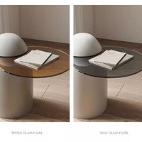 Little Sphere Base Round Coffee Table with Sugarloaf Side Table