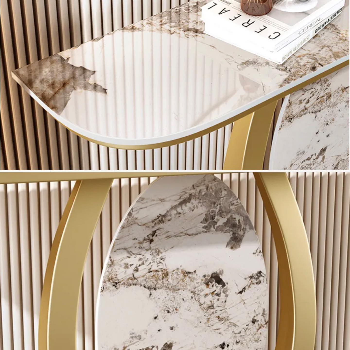 SIKATO Stone Base Console Table