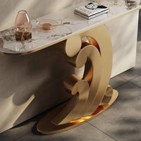 WOOLI Wave Steel Base Console Table