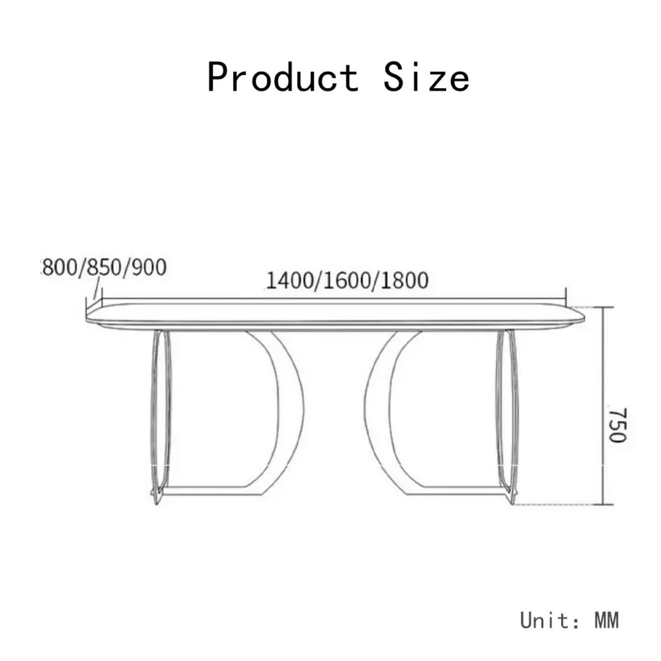 PATIK Double Curved Base Dining Table