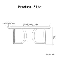 PATIK Double Curved Base Dining Table