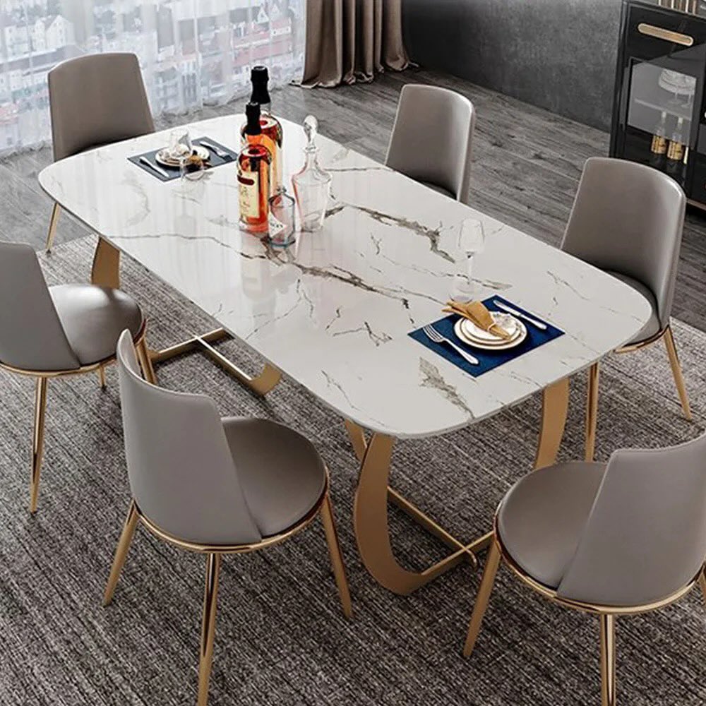 PATIK Double Curved Base Dining Table