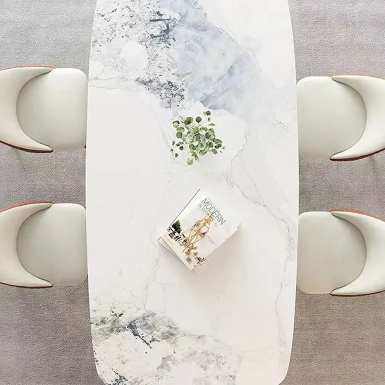 PATIK Double Curved Base Dining Table