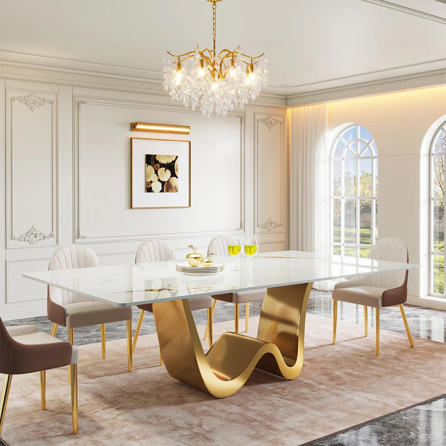 WIWO Wavy Base Dining Table