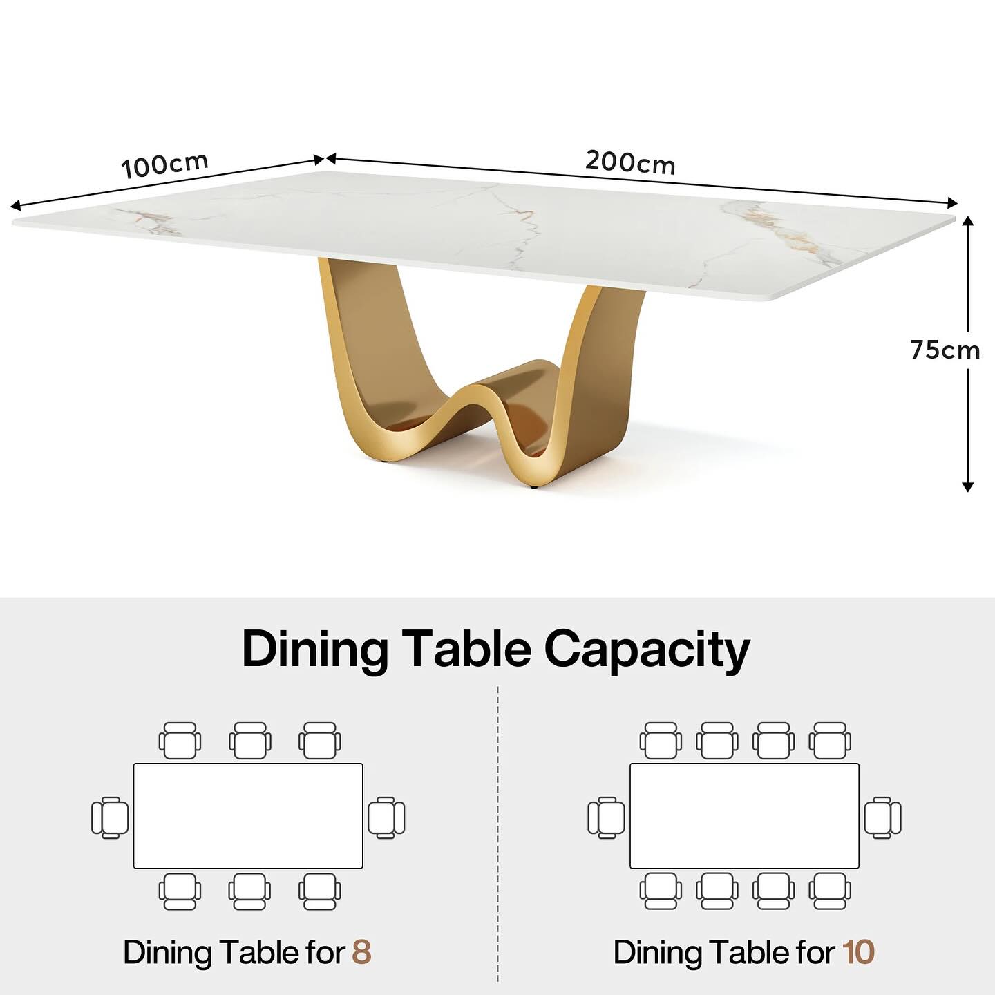 WIWO Wavy Base Dining Table