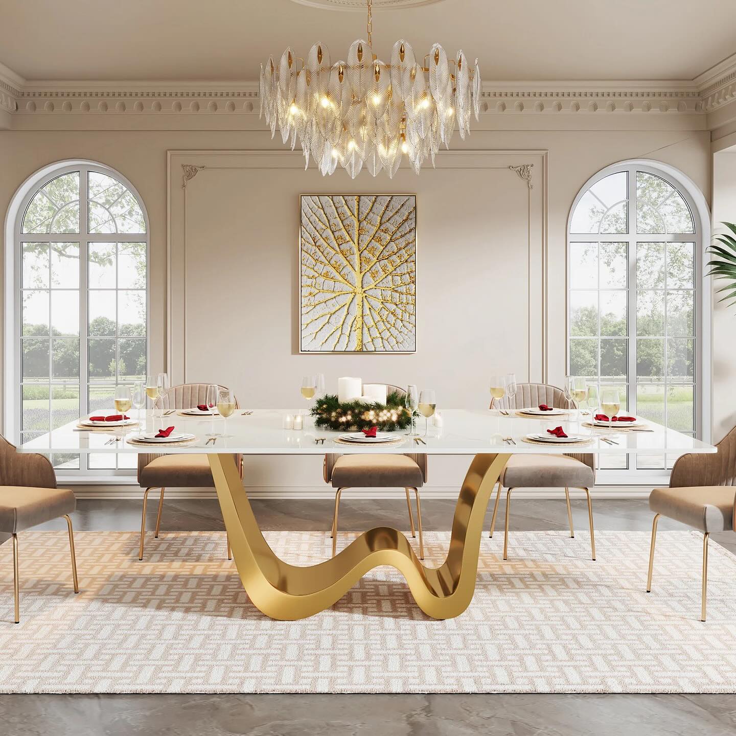 WIWO Wavy Base Dining Table