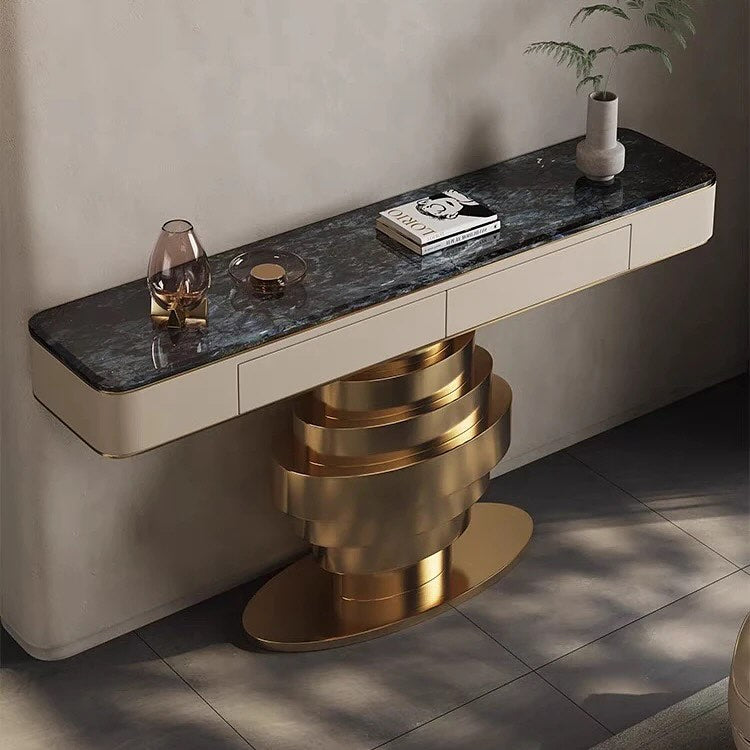 ZHIVA Stair Base Drawer Top Console Table