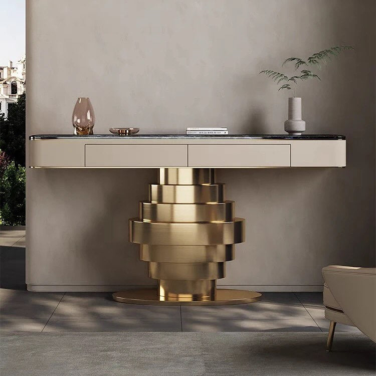 ZHIVA Stair Base Drawer Top Console Table
