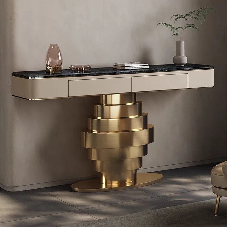 ZHIVA Stair Base Drawer Top Console Table