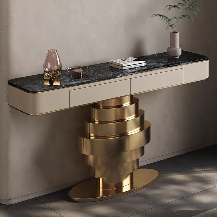 ZHIVA Stair Base Drawer Top Console Table