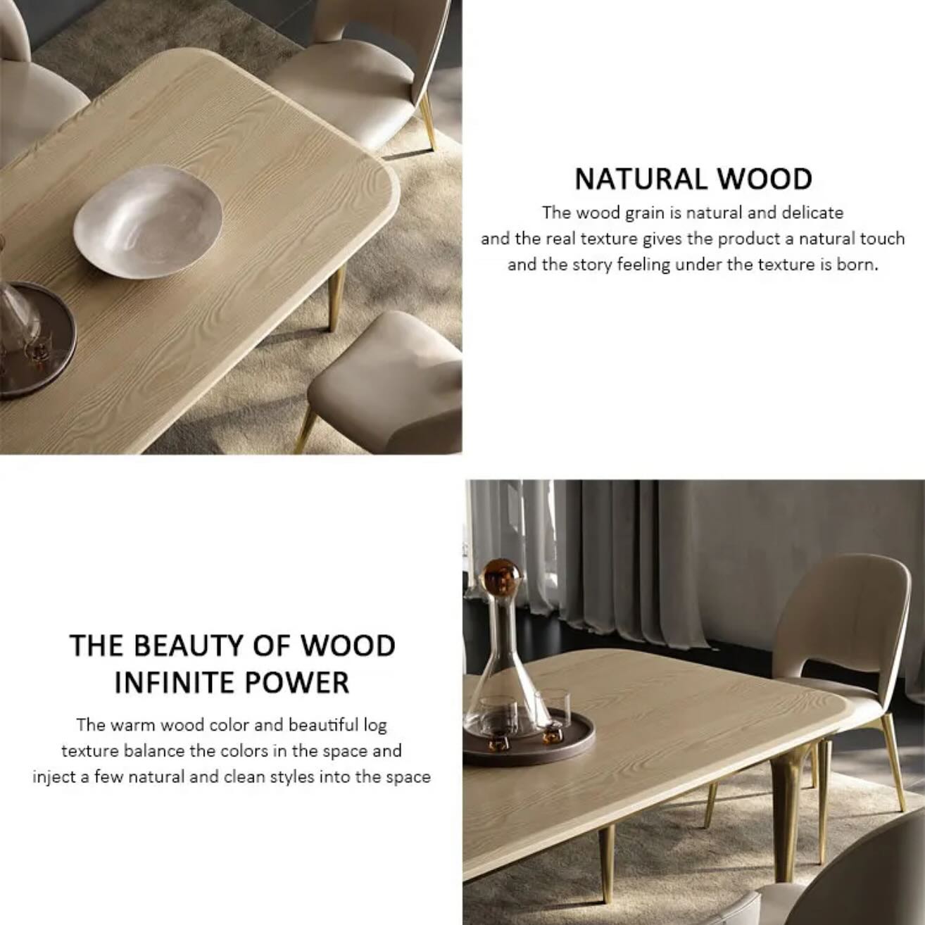 SIZO 4 Simple Legs Dining Table