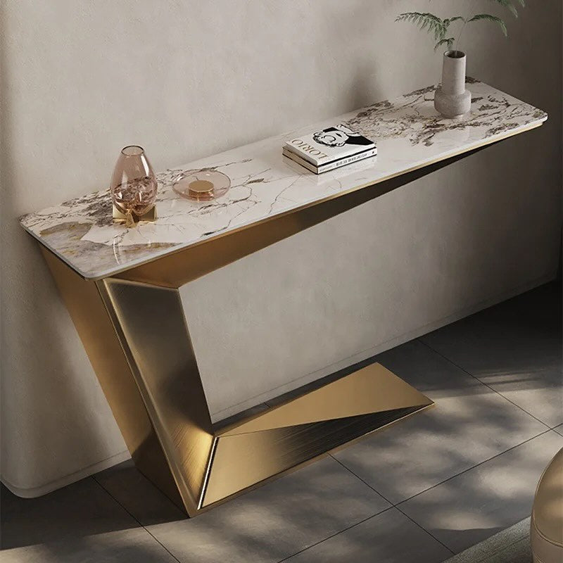 KATIS Angled Steel Base Console Table