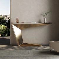 KATIS Angled Steel Base Console Table