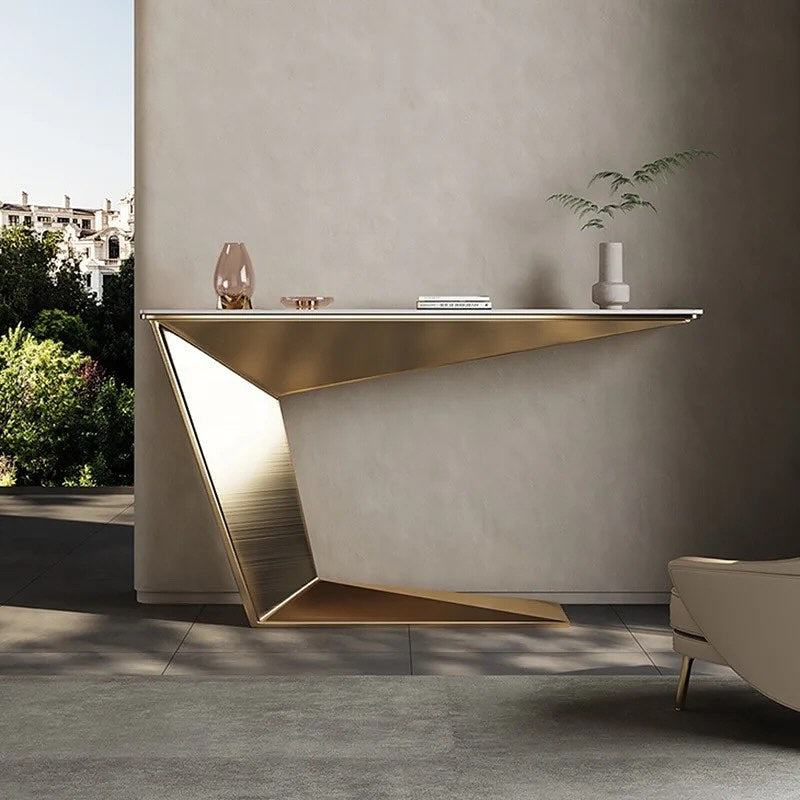 KATIS Angled Steel Base Console Table