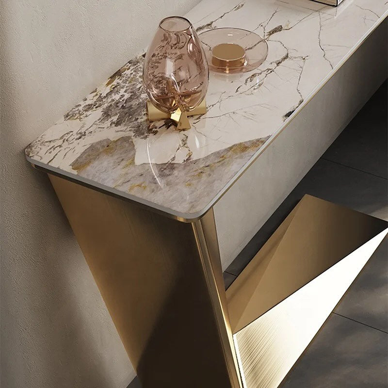 KATIS Angled Steel Base Console Table