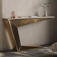KATIS Angled Steel Base Console Table