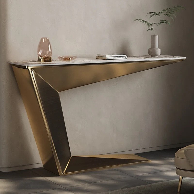 KATIS Angled Steel Base Console Table