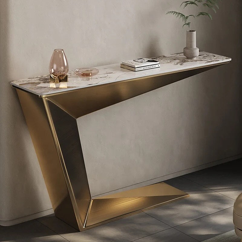 KATIS Angled Steel Base Console Table