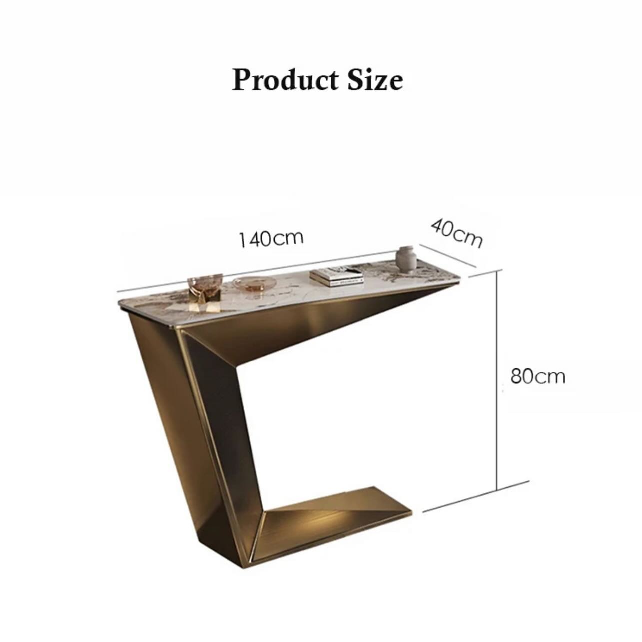 KATIS Angled Steel Base Console Table