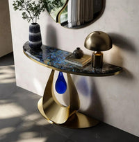 Blue Drop Base Console Table