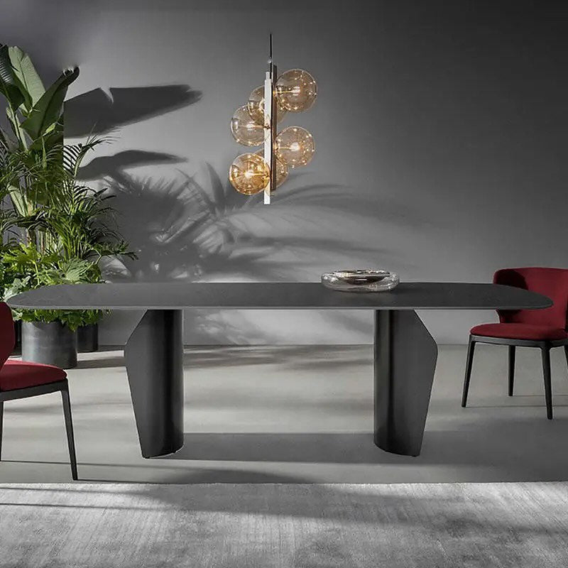 PINKA Double Curved Base Dining Table