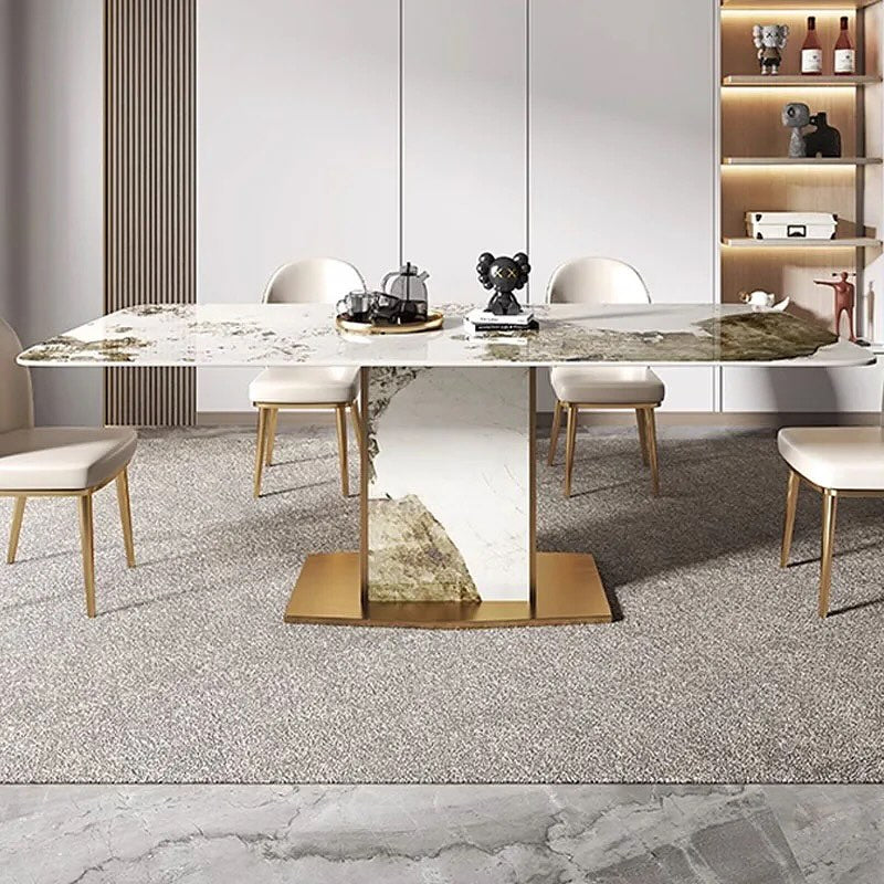 PARMIN Stone Pillar Base Dining Table