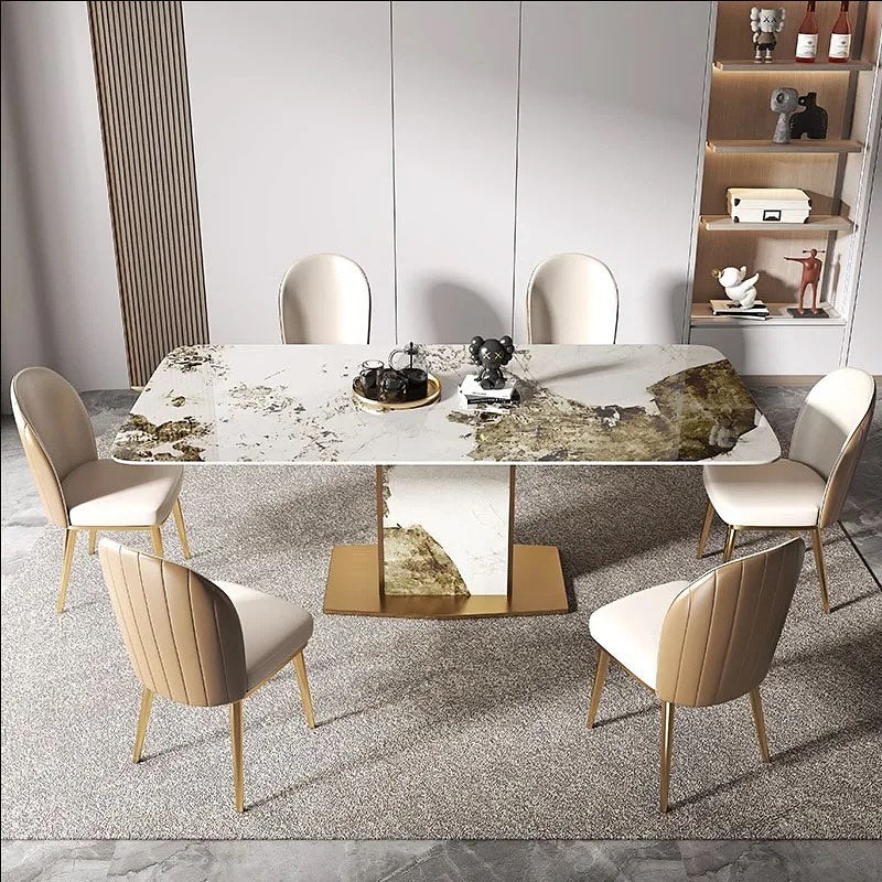 PARMIN Stone Pillar Base Dining Table