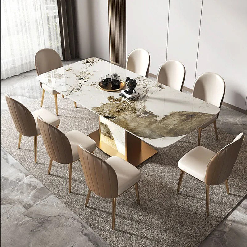 PARMIN Stone Pillar Base Dining Table