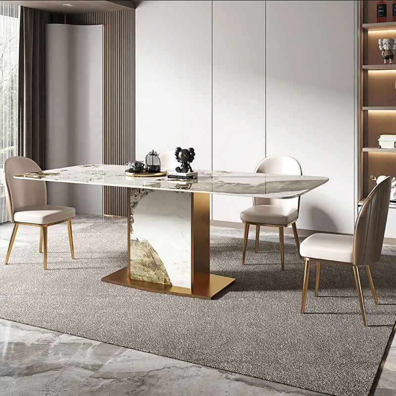 PARMIN Stone Pillar Base Dining Table
