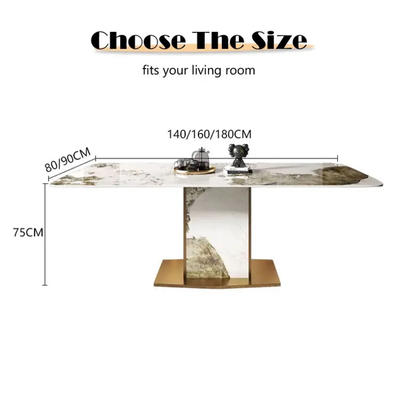 PARMIN Stone Pillar Base Dining Table