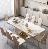 XIMOR Fabric Steel X Base Dining Table