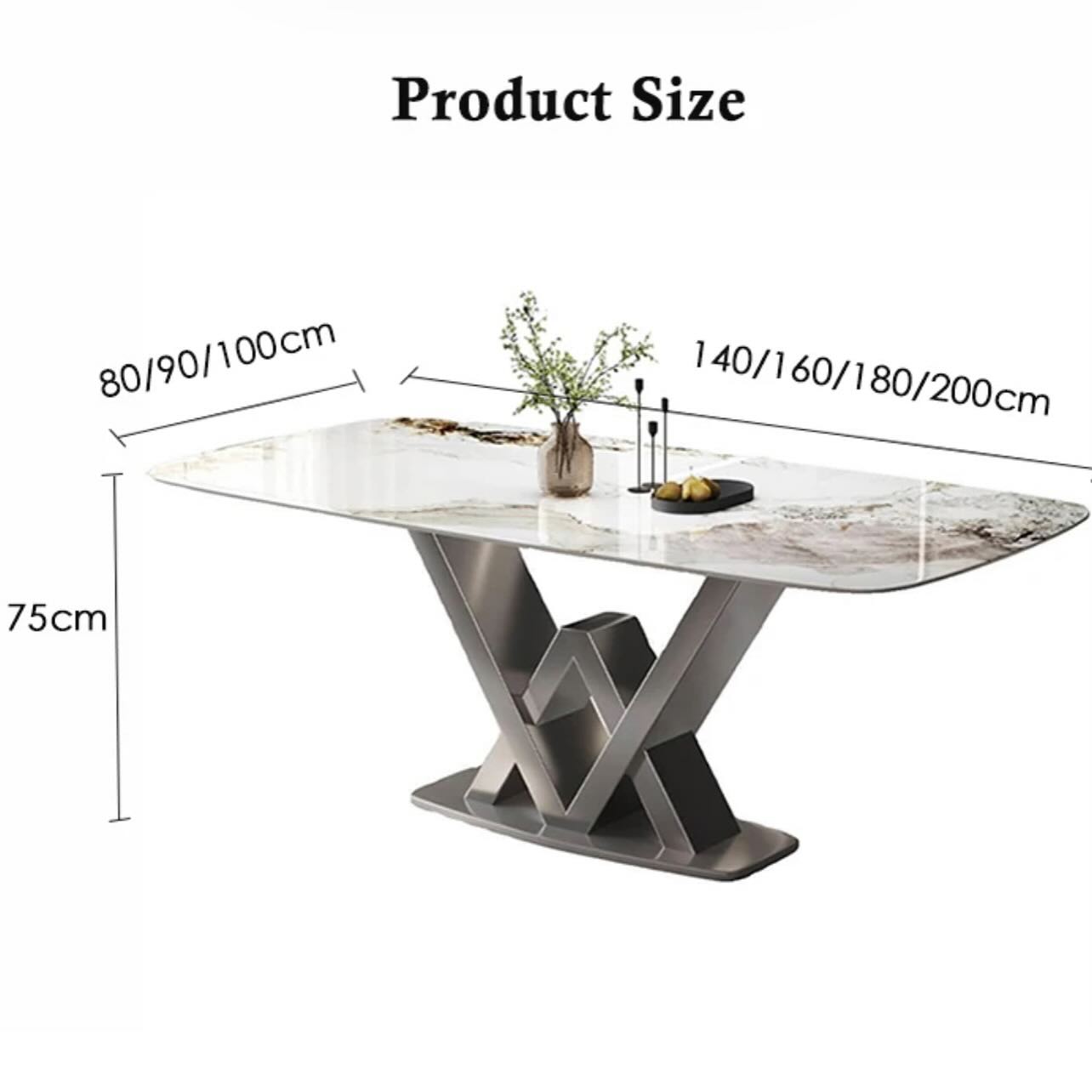 SIRTO Crossed V Base Dining Table