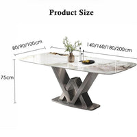 SIRTO Crossed V Base Dining Table